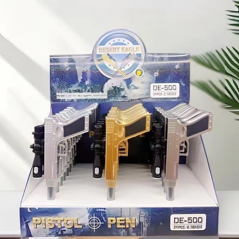 枪形笔小学生创意中性笔手枪笔带灯水性笔绝地求生学生黑水笔男生