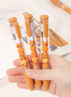 勤奋熊猫按动中性笔中小学生刷题笔0.5mm黑色水笔串串乐按压式笔