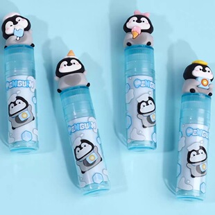 KUKI可奇冰雪企鹅口红橡皮擦学生卡通超逼真口红造型创意文具礼品