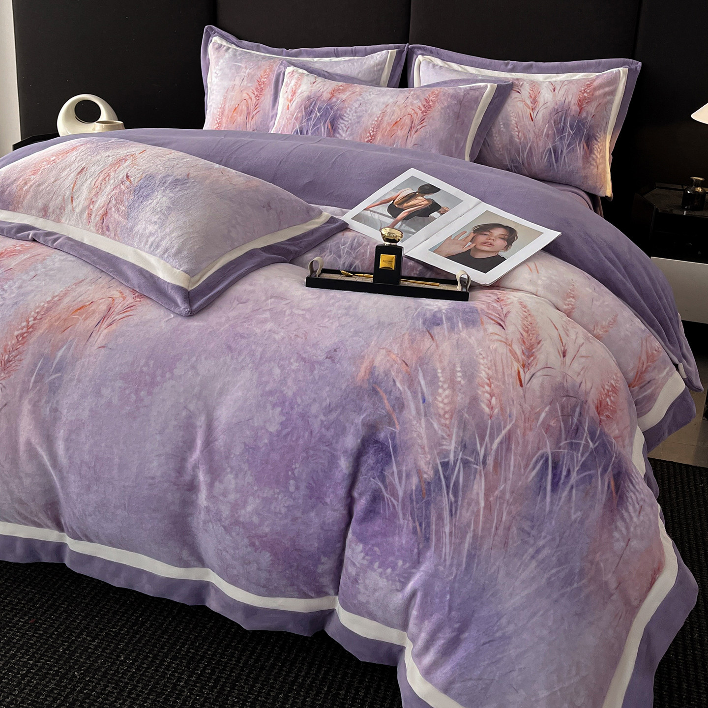 牛奶绒双拼角工艺加绒加厚保暖宿舍三件套家纺数码牛奶绒四件套