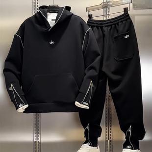 卫衣卫裤 秋季 高级感潮流时尚 潮牌痞帅连帽休闲运动套装 两件套 男士