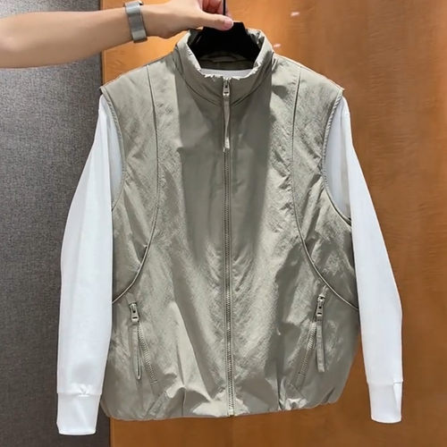 秋冬爆款户外工装立领马甲棉服外套男士高级简约防寒保暖坎肩夹克
