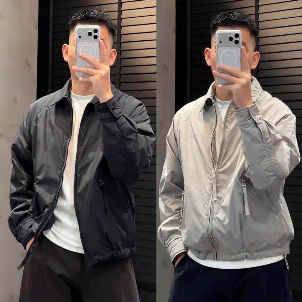 秋冬款男士老钱风高级感深睡感轻盈保暖翻领设计师款棉服夹克外套