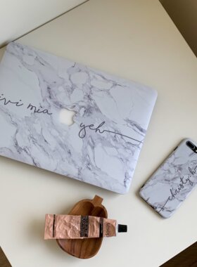APEEL STUDIO 白色大理石定制适用苹果笔记本保护壳Macbook14Pro