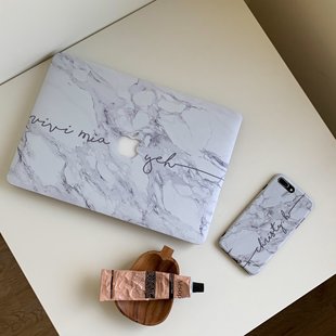 APEEL STUDIO 白色大理石定制适用苹果笔记本保护壳Macbook14Pro