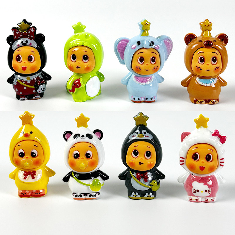 卡通小动物星星人可爱盲袋萌粒diy饰品挂件公仔桌面摆件树脂配件