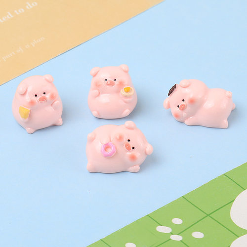 树脂卡通立体趴趴小粉猪摆件