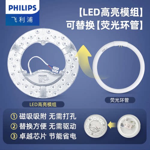 飞利浦吸顶灯led灯芯灯泡灯板替换芯模组卧室客厅家用灯条灯盘
