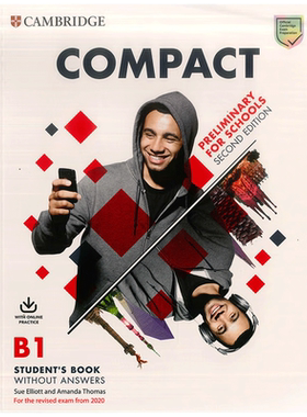 剑桥PET考试 Compact Preliminary for Schools Student's Book Without Answers with Online Practice 学生书不带答案带网上练习