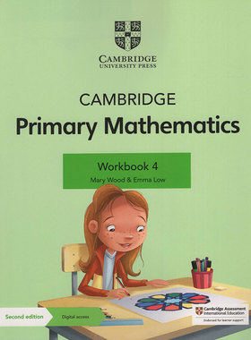 剑桥国际小学数学课程第二版Cambridge Primary Mathematics Workbook 4级练习册(含学习账号) 英文原版进口书籍少儿英语教材