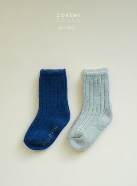 韩国儿童袜子代购DoReMi冬2025新款男女孩百搭加厚针织保暖袜2双