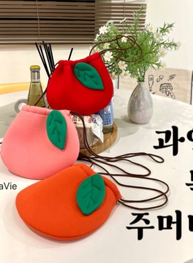 韩国儿童包包代购Ohlavie男女孩宝宝百搭水果桃子小背包斜挎包