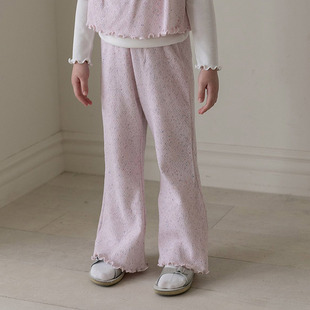 韩国童装代购2026春季新款OATMEAL女孩宝宝百搭甜美儿童微喇裤