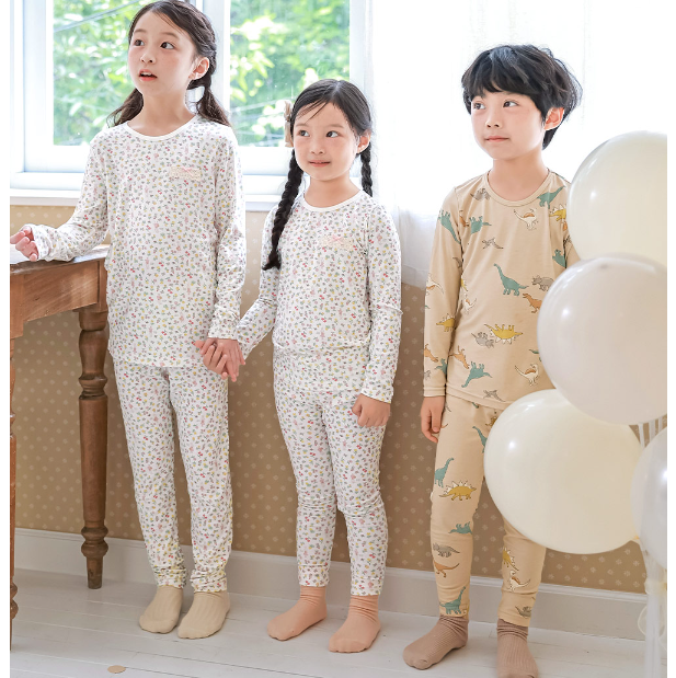 韩国进口童装代购2025秋季新款男女孩ppippilong儿童家居服套装