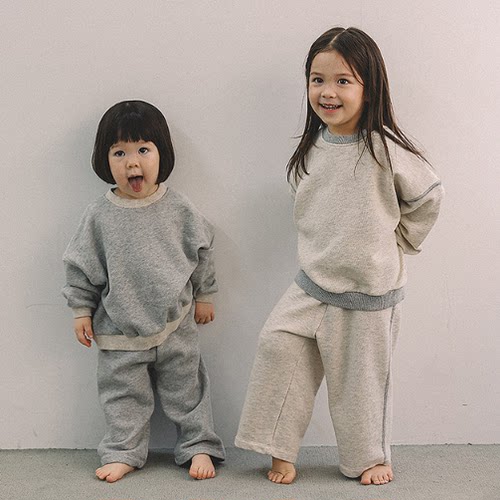 韩国童装代购2026春季新款melmel男女孩宝宝儿童百搭宽松休闲套装