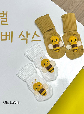 韩国儿童袜子代购OhLaVie夏2025新款男女孩婴童可爱小蜜蜂宝宝袜