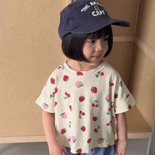 韩国童装代购2026夏新款Mignon女孩宝宝时尚儿童百搭儿童短袖T恤