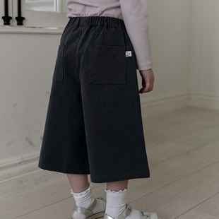 韩国童装代购2026春季新款OATMEAL男女孩百搭儿童7分裤宽松阔腿裤