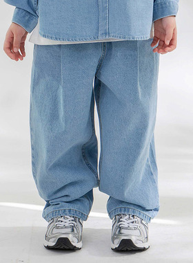 韩国童装代购2026春季新款bucketlist男女孩时尚中大童休闲牛仔裤