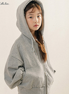 韩国童装代购2026春新款bucketlist男女孩时尚中大童连帽拉链外套