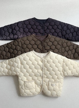 韩国童装代购2025冬新款ATOMEME男女孩宝宝时尚儿童百搭轻便棉服