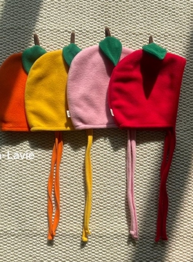 现货韩国儿童帽子ohlavie男女孩宝宝保暖婴儿帽水果帽小月龄绒帽