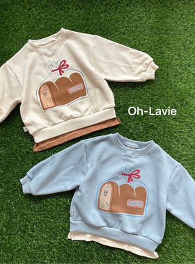 韩国童装代购OhLaVie男女孩宝宝2025秋新款儿童卡通面包长袖卫衣