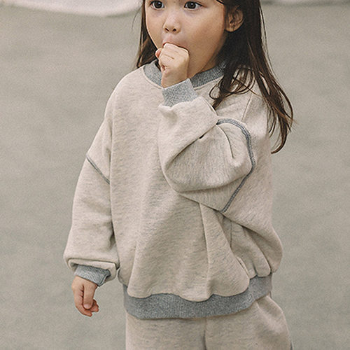 韩国童装代购2026春季新款melmel男女孩百搭宽松休闲儿童圆领卫衣