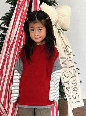 韩国童装代购2025冬新款GOU男女孩小童百搭纯棉时尚长袖儿童T恤