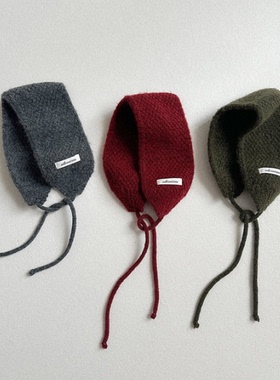 韩国童装代购ATOMEME冬2025新款男女童宝宝百搭针织儿童护耳头巾