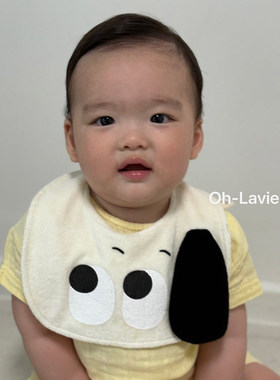 韩国进口童鞋代购2025新款OhLaVie男女孩宝宝卡通可爱大眼围兜