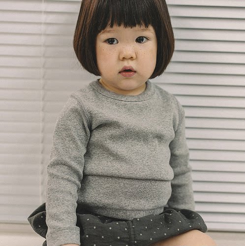 韩国童装代购2026春新款melmel男女孩百搭儿童圆领长袖打底衫T恤