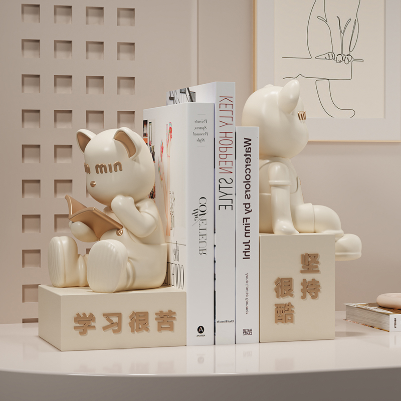 现代创意小熊看书摆件玄关客厅