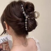 高端精致水钻抓夹时尚 鲨鱼夹子头饰发卡 气质发夹女后脑勺2024新款