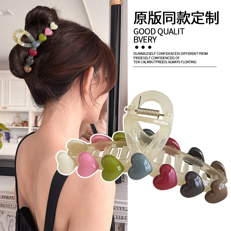 清新夏季气质亚克力发夹女后脑勺