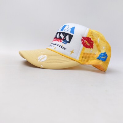 Vibra Urbana Miami 22 trucker hat雷鬼音乐节红唇刺绣海绵网帽