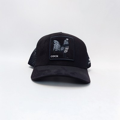 CONTTI Rooster Patch Trucker Cap 潮牌黑色雄鸡刺绣硬顶货车帽
