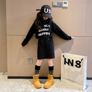 女童秋装连衣裙2022新款中大儿童卫衣裙春秋季小孩公主裙子时髦潮