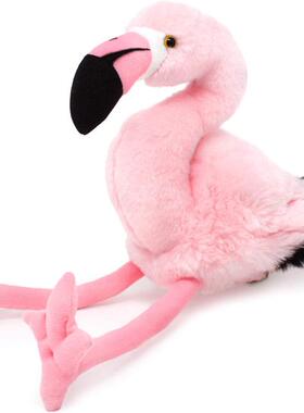 好品质 22cm可爱美洲红鹳 超萌火烈鸟公仔 仿真大红鹳毛绒玩具