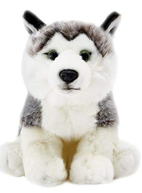 仿真狗狗玩偶灰色阿拉斯加犬公仔仿真动物雪橇犬毛绒玩具模型