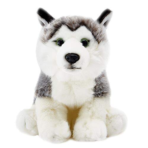 仿真狗狗玩偶灰色公仔动物雪橇犬