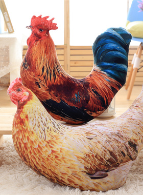 仿真老母鸡抱枕公仔大公鸡玩偶靠垫恶搞娃娃创意毛绒玩具生日礼物