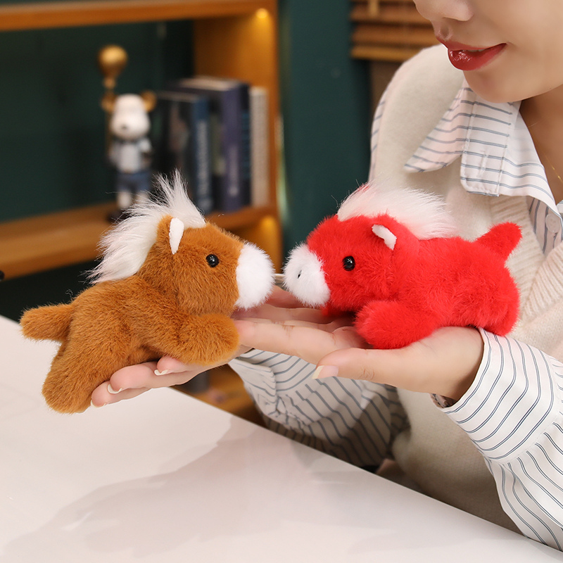 创意生肖小马冰箱贴毛绒玩具公仔