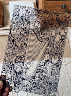 墨下【亚克力分隔页】a5/a6/a7/m5手帐本透明垫板 复古植物手账本