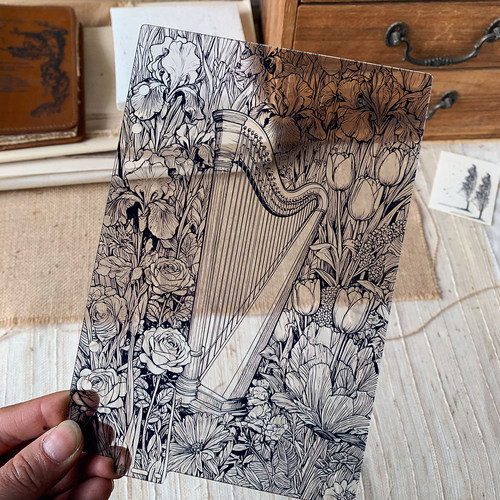 墨下【亚克力分隔页】a5/a6/a7/m5手帐本透明垫板 复古植物手账本