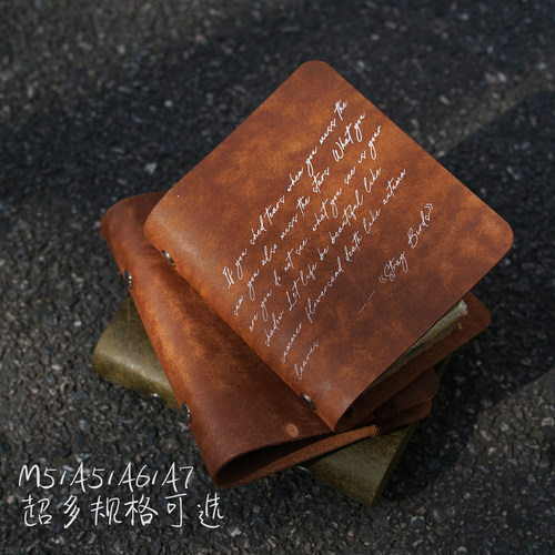 墨下【灵感手札】磨砂真皮M5A6A7活页手账本外壳国产Pueblo风手帐