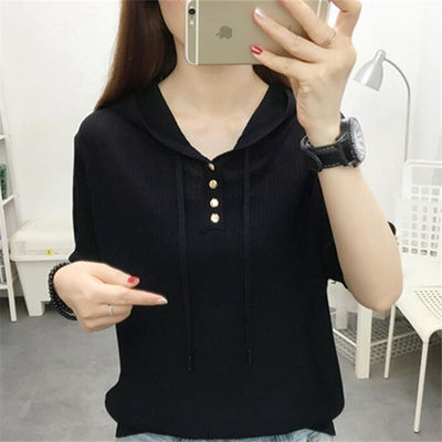 胖mm300斤宽松螺纹短袖T恤女