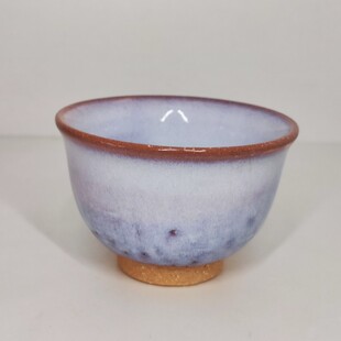 ②日本紫萩白陶茶杯全新全品8.5*5.3cm