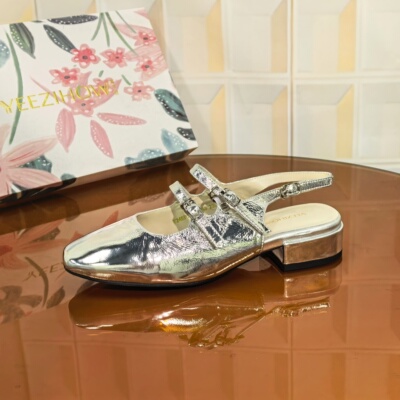 1253/3CM牛皮断码撤柜清仓处理单鞋法式时装低跟女士包头浅口尖头