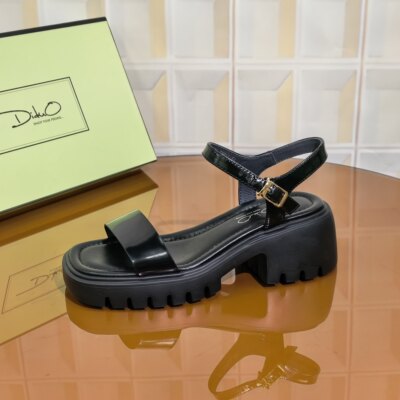 3947/5CM开边珠清仓撤柜断码处理牛皮多巴胺风格厚底外穿百搭夏季